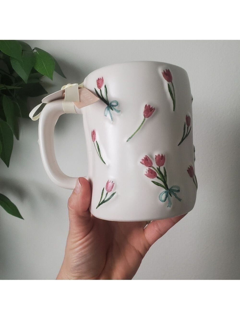 Rae Dunn Spring Flower Ceramic Mug April Showers Bring May Flowers - Picture 5 of 6